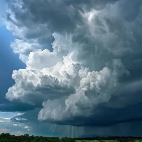 céu muito nublado com tempestades localizadas