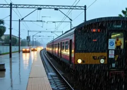 chuva afeta estação de trem em Ferraz de Vasconcelos
