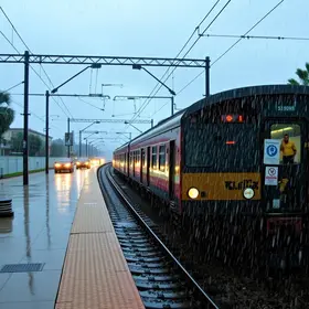 chuva afeta estação de trem em Ferraz de Vasconcelos